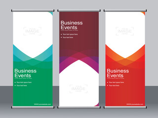 Business banner roll up set,standee banner template,Modern banner.