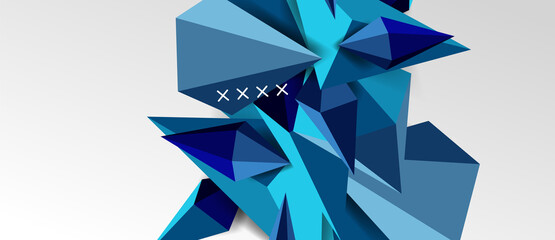 3d low poly abstract shape background vector illustration