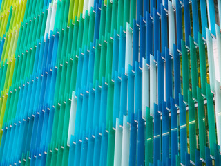 acrylic plastic sheet interior level a few white and color yellow blue aqua