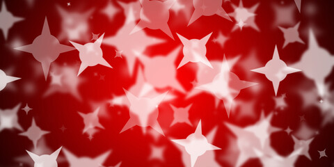 Abstract red background with flying stars