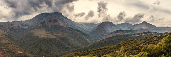 Panoramic view of Mountains of Corsica