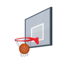 Basketball. Basketball Hoop and ball, vector illustration