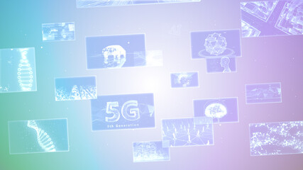 Fototapeta na wymiar Digital Network Technology AI 5G data communication concepts 3D illustration Background