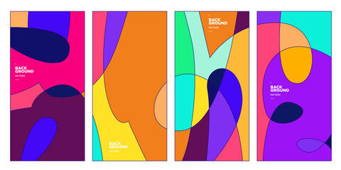 Vector colorful curvy liquid background for banner and social media story