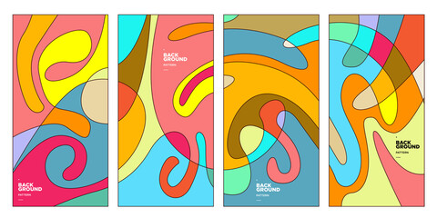 Vector colorful curvy liquid background for banner and social media story