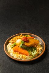 北アフリカ料理 クスクスと豆料理  Boiled chickpeas with couscous 