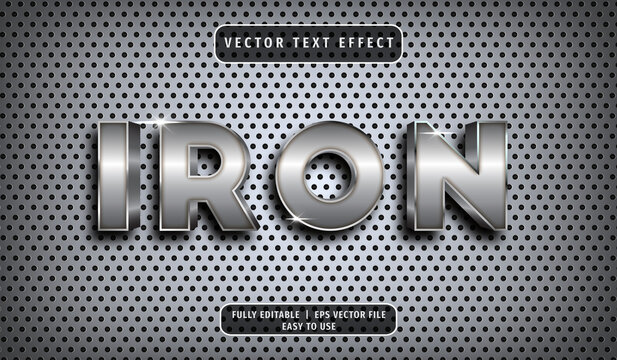 3D Iron Text Effect, Editable Text Style	