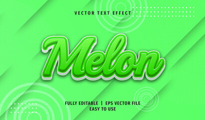 Fototapeta na wymiar 3D Melon Text effect, Editable Text Style 