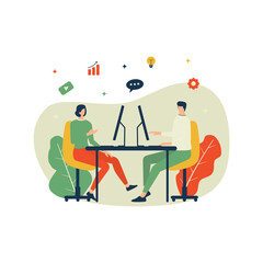 Vector illustration. Partnership concept. Teamwork