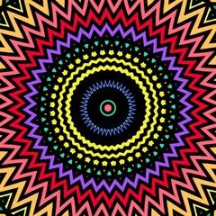 Mandala colorful vintage art, ancient Indian vedic background design, old painting texture with multiple mathematical shapes