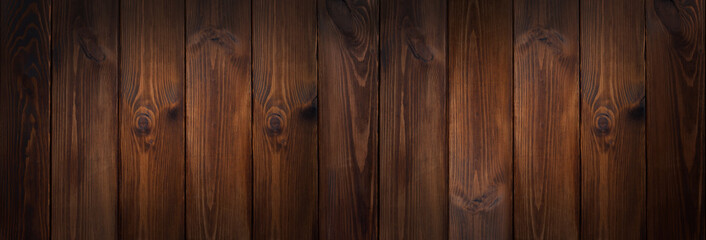 Dark brown wood texture. Wooden panels. Copy space for text. Banner