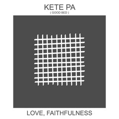 vector icon with african adinkra symbol Kete Pa. Symbol love and faithfulness