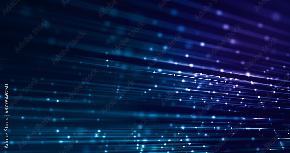 Poster high connection of dots and lines, tech background, 5g concept. 3d rendering.