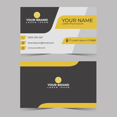 Name card minimalist yellow colour, premium vector