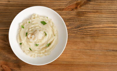 Homemade Cauliflower Puree or Colcannon with Mashed Cabbage
