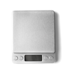 Fototapeta premium Small empty electronic jewelry scales isolated on white