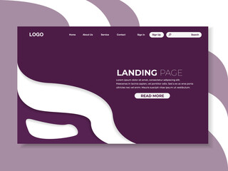 Papercut landing page, interface design, vector