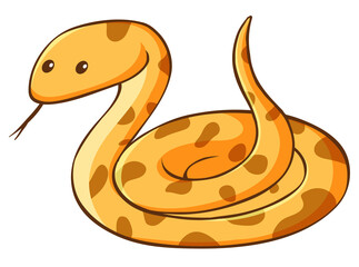 Snake cartoon character on white background