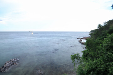 Seascape of Bann Chong Samae San landmark at Sattahip city Chonburi province Thailand