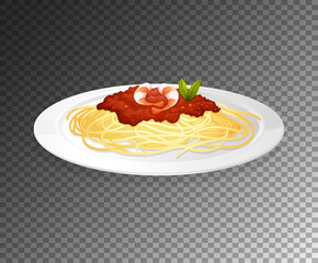 Spaghetti on transparent background