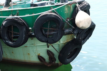 Détails d'une proue de bateau .