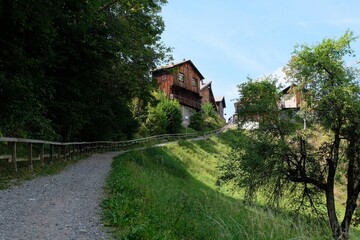 Fototapeta na wymiar Chemin de Coulet à Morzine en Haute-Savoie