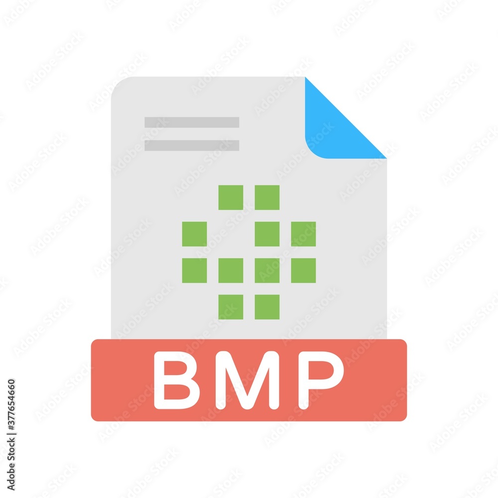 Poster bmp file format icon in flat design style - vector illustration.