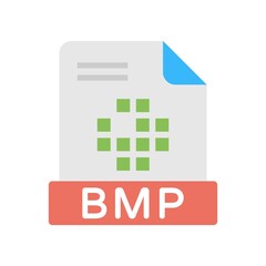 BMP File format icon in flat design style - vector illustration.