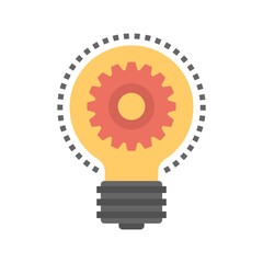 Creative light bulb icon. Idea development concept.