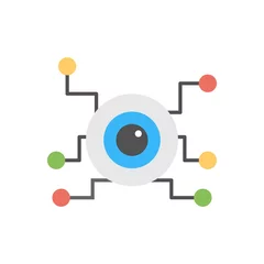 Fotobehang Computer vision concept icon. Eye with digital circuits vector illustration. © Elmin