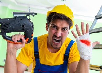 Injured worker at the work site