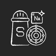 Sodium chalk white icon on black background