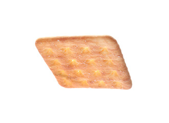 Crispy cracker isolated on white. Delicious snack