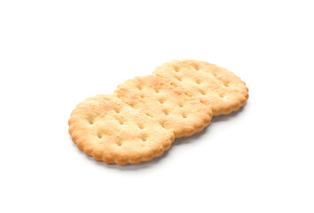 Crispy cracker isolated on white. Delicious snack