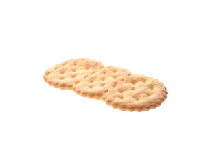 Crispy cracker isolated on white. Delicious snack