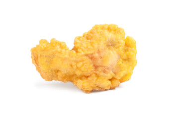 Tasty deep fried chicken piece isolated on white