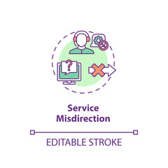 Service misdirection concept icon