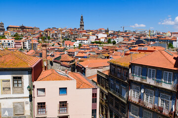 Fototapeta na wymiar Buildings of Ribeira District in Porto, Portugal