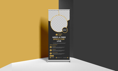 Real estate and Corporate Roll Up Banner Design Template