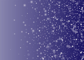 Snowflakes. Snow. Snowfall. Falling scattered white snowflakes on a gradient background. Vector	
