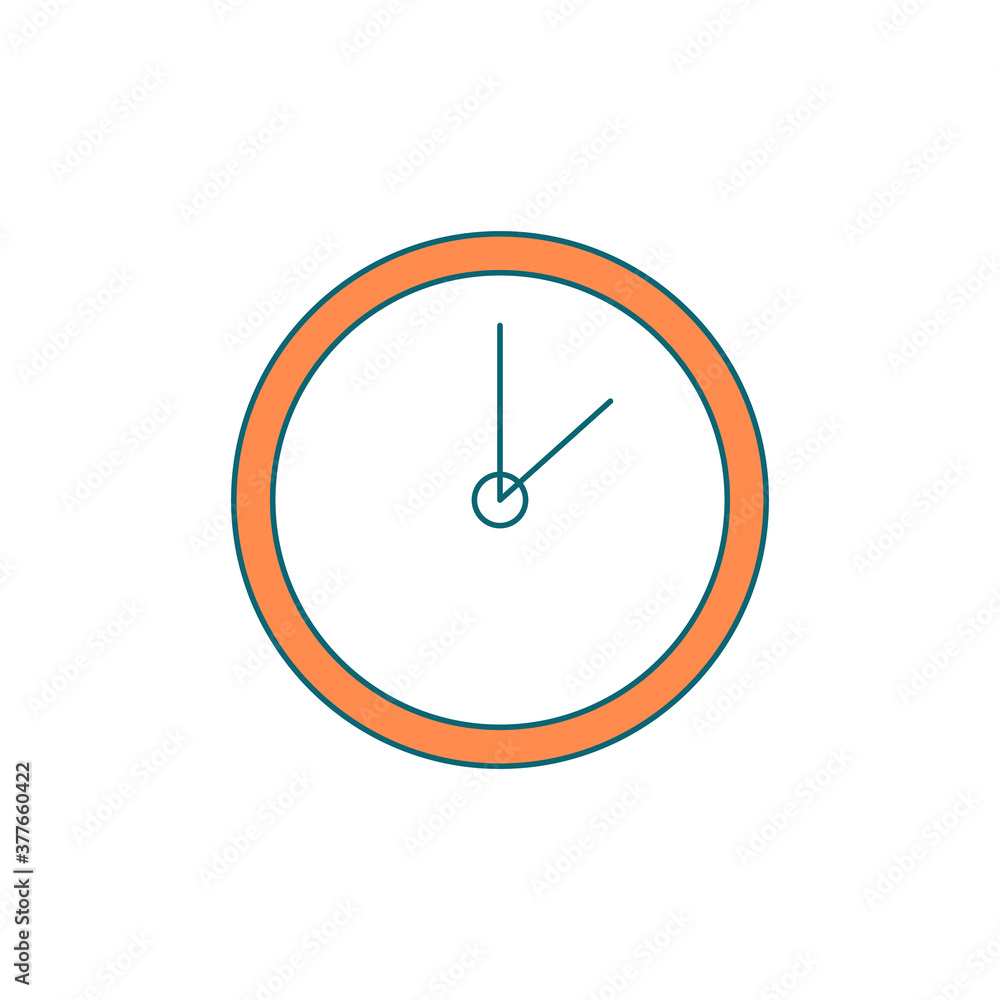 Poster wall clock flat color vector object