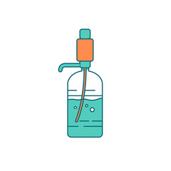 Office water cooler flat color vector object