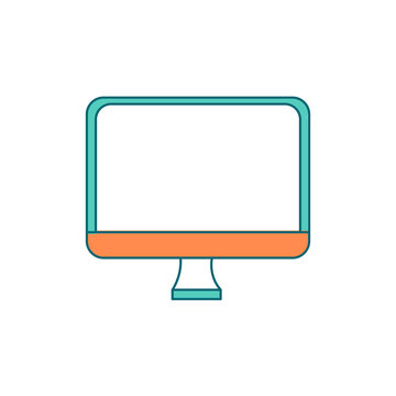 Computer monitor flat color vector object
