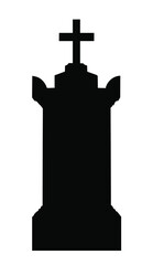 Blank tombstone vector silhouette illustration isolated on white background. Gravestone or headstone on graveyard. Rest in peace on cemetery.