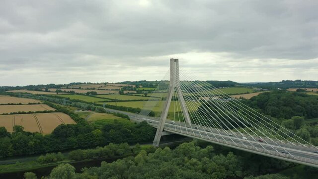 The Mary McAleese Boyne Valley Bridge is a cable-stayed bridge in County Meath, and Co Louth, Ireland. It spans the Boyne River west of Drogheda on the county boundary between Co Meath and Co Louth.