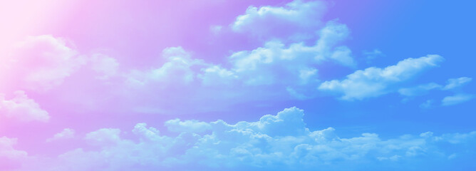 Fantasy on a cloudy sky with clear blue gradient colors and a glass texture as a beautiful natural abstract background