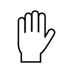 Vector hand icon, palm sign on isolated background.