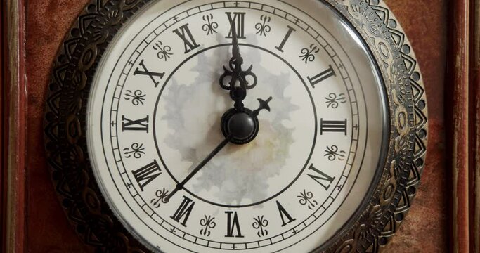 The hands of the clock on the dial go up to twelve. New Years Eve.