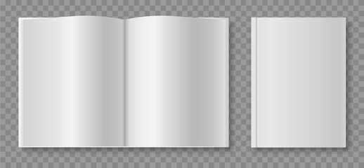 Blank book cover template. Isolated on transparent background. Vector