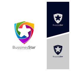 Shield Star Logo Template Design Vector, Concept, Creative Symbol, Icon